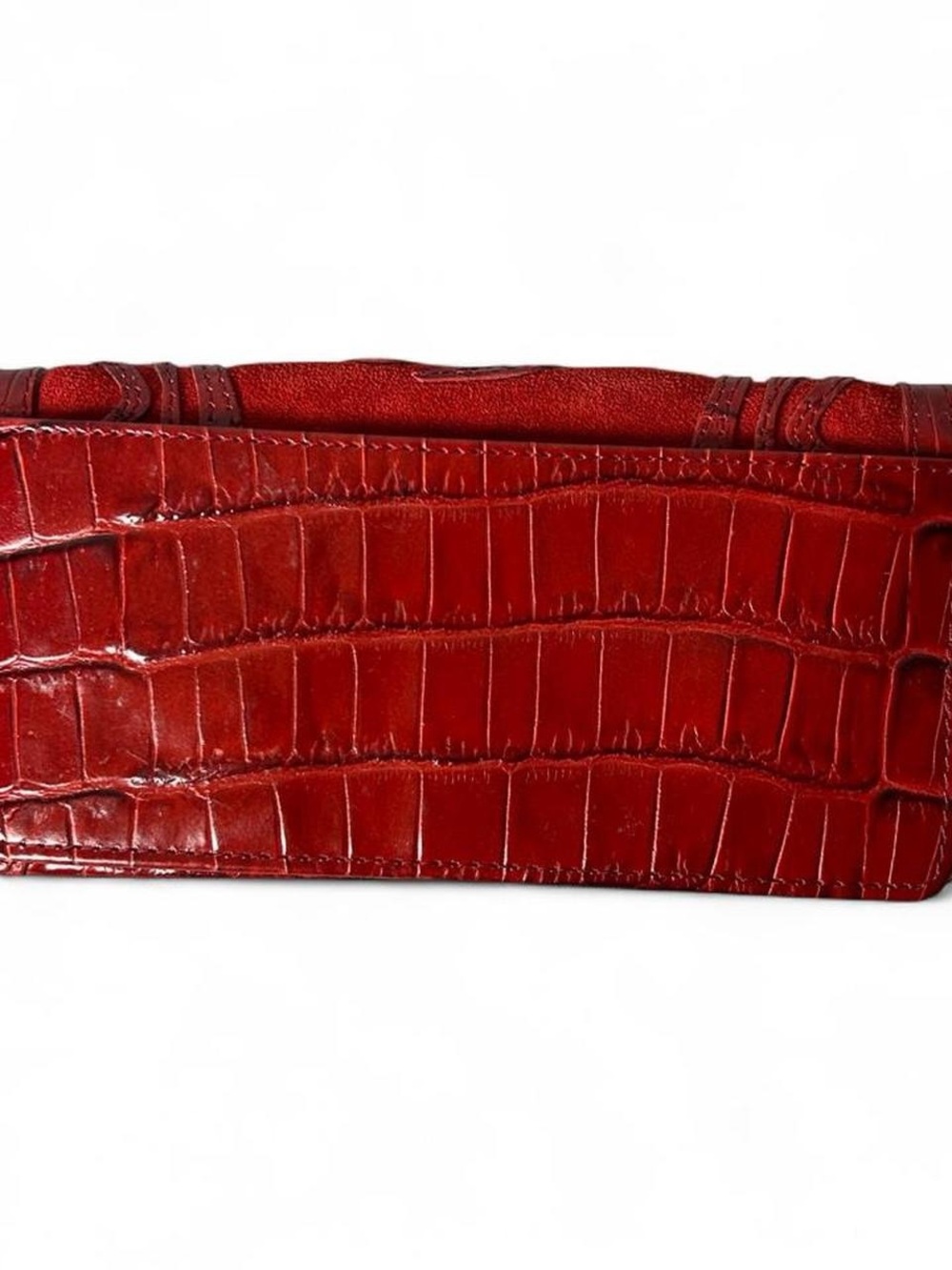 Vintage Brighton Red Spiral Embossed Women's Wallet Clutch - Picture 2 of 6